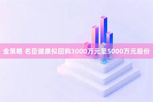 金策略 名臣健康拟回购3000万元至5000万元股份