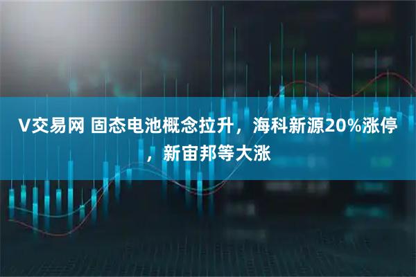 V交易网 固态电池概念拉升，海科新源20%涨停，新宙邦等大涨